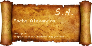 Sachs Alexandra névjegykártya